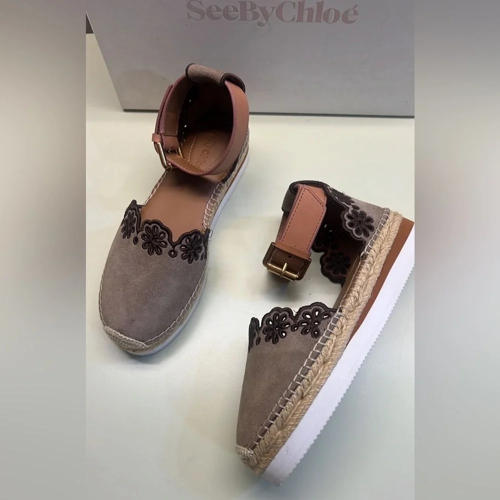Chic Brown Espadrilles with Suede Finish